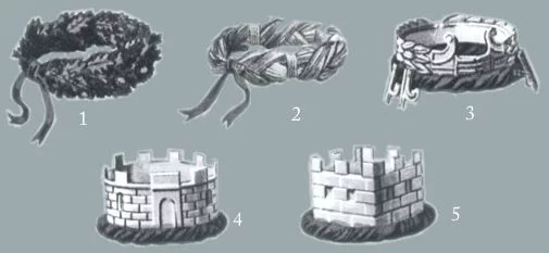 Roman battle decorations - crowns
