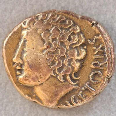 Golden stater with the image of Vercingetorix