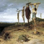 A painting by Fyodor Bronnikov showing the crucified insurgents along the Appian road from Rome to Capua