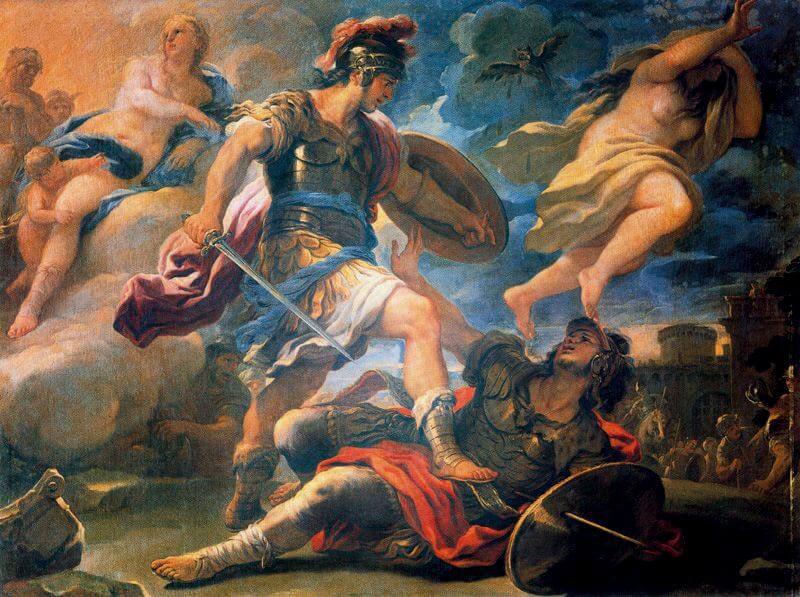 Aeneas defeats Turnus, Luca Giordano
