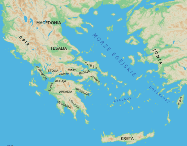 The most important historical lands of ancient Greece