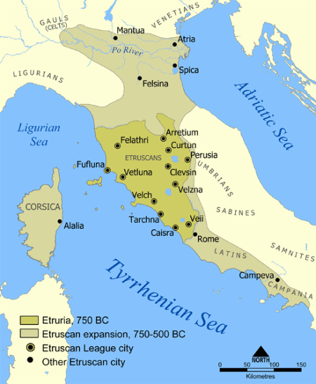 Zasięg wpływów etruskich