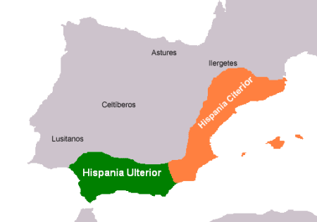 Two Roman provinces: Nearer and Further Iberia