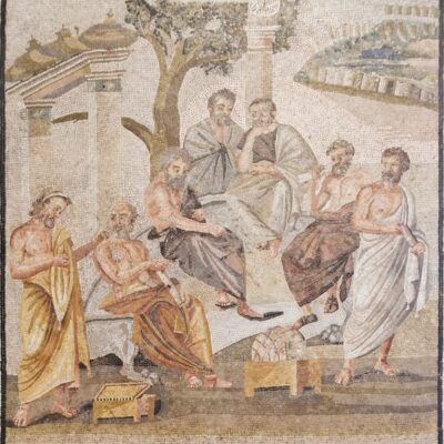 Mosaic from Pompeii showing Plato's Academy