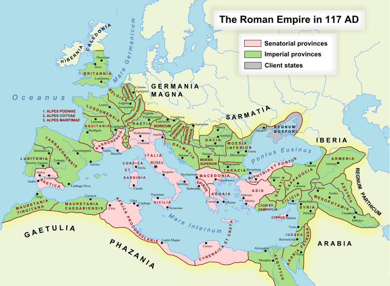 The Roman Empire in CE 117