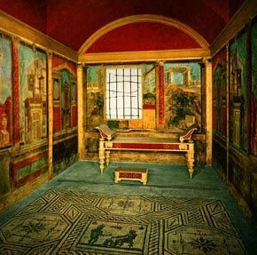 Restored view of one of the chambers in Pompeii