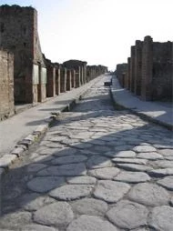 Roman road in Pompeii