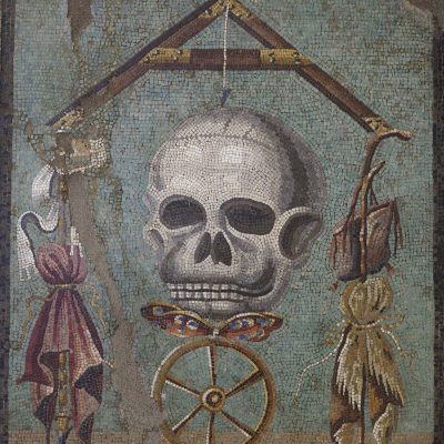 Mozaika rzymska ukazująca czaszkę
