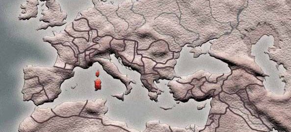 Sardynia i Korsyka na mapie Imperium Rzymskiego