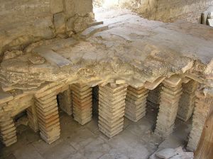 The floor in Roman baths