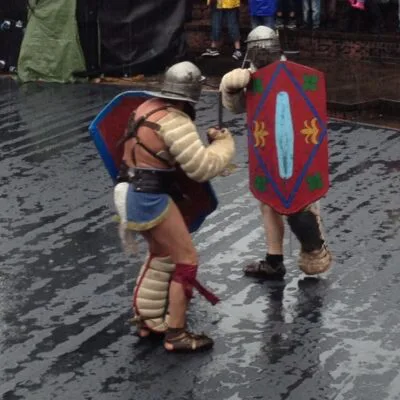 Reconstruction of the gladiatorial fight