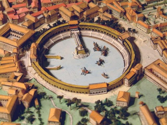 Model showing naumachia