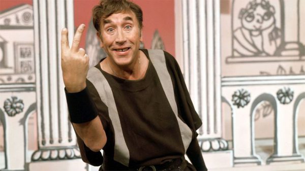 Frankie Howerd as slave, Lurcio, in the British comedy series Up Pompeii!