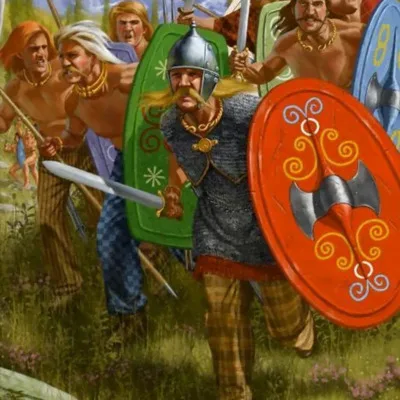 Celtic warriors line