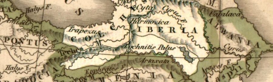 Colchis and Iberia in the 4th-3rd century BCE - shown on a map from 1833 by Félix Delamarche