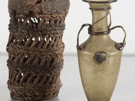 Roman glass amphora and basket