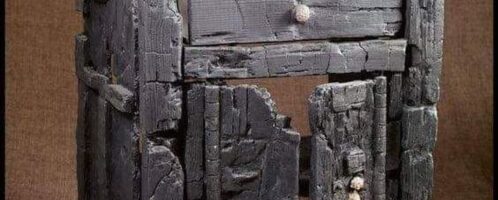 A charred Roman wooden furniture from Herculaneum