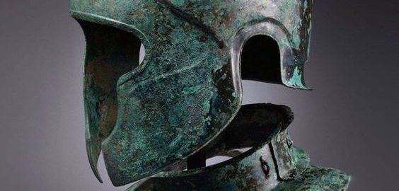 Unique Samnite helmet and neck armor from 450 BCE