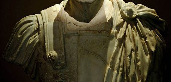 Roman bust showing noble with expressive face