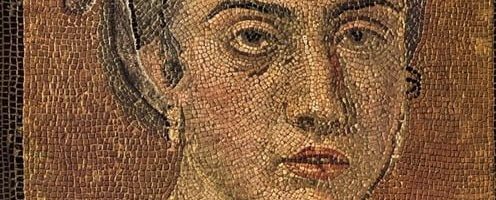 Portrait of Roman woman on mosaic