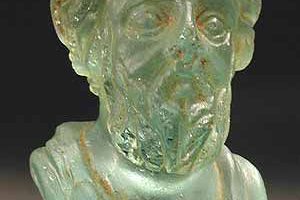 Roman glass bust of Emperor Septimius Severus