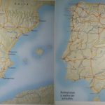 Zestawienie dróg rzymskich i współczesnych na mapie Hiszpanii