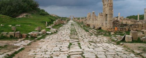 Droga rzymska w Leptis Magna (Libia)