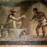Rzymski fresk ukazujący kobietę podającą napój