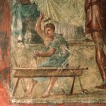 Roman fresco depicting a carpenter at work