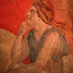 Rzymski fresk ukazujący zamyśloną kobietę