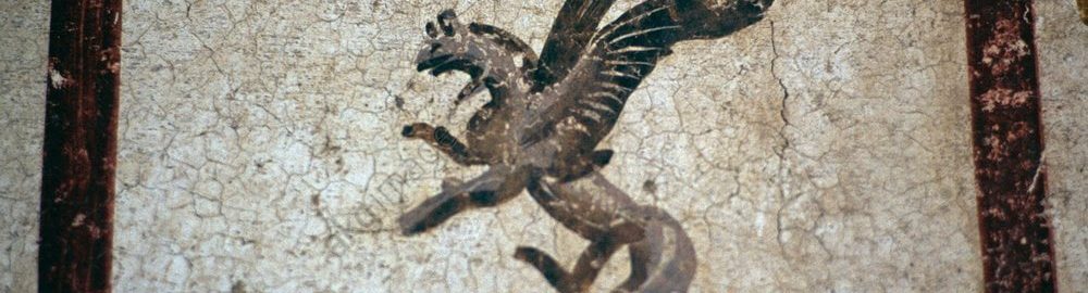 Rzymski fresk ukazujący latające stworzenie