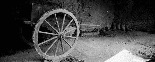 The remains of a cart in Pompeii