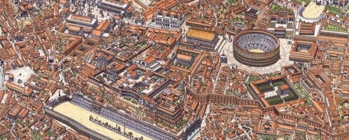 Center of Rome showing Rome in the 4th century CE