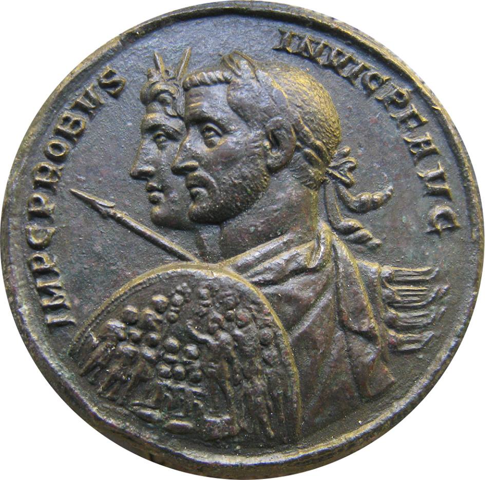 Moneta ukazująca cesarza Probusa i Sol Invictus