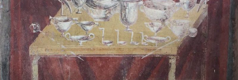 Fresco from the tomb showing a table with cutlery