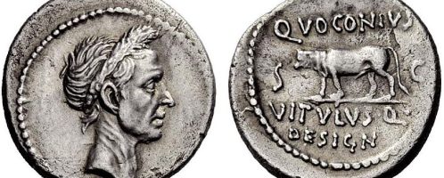 Moneta ukazująca boskiego Cezara