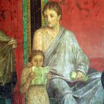 Czytająca dziewczynka na rzymskim fresku