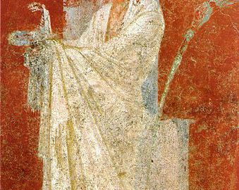 Fresco depicting a Roman priest