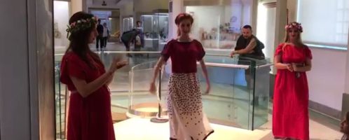 Etruscan dance show at the Villa Giulia Museum in Rome