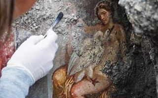 A fresco showing Leda with a swan was discovered