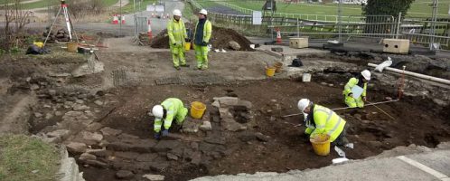 Traces of the Roman urban center were found under the road