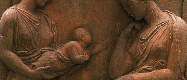 Rzymski relief ukazujący kobietę i dziecko