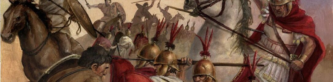 Clash of the Numidian cavalry with the Romans