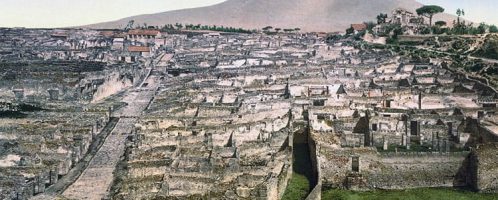 Old photo of Pompeii