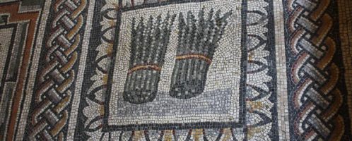 Asparagus on a mosaic