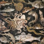 Roman mosaic showing marine life