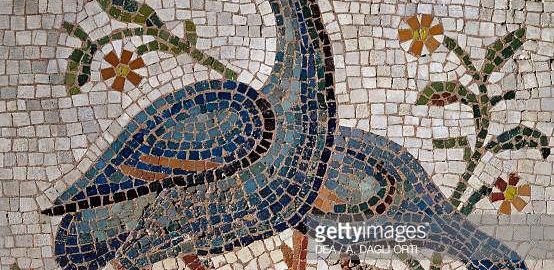 Water birds on the mosaic