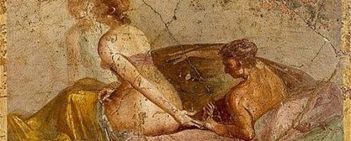 A pair of lovers on a Roman fresco