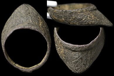 Pierścień łucznika. Datowany na VI-IX wiek n.e.