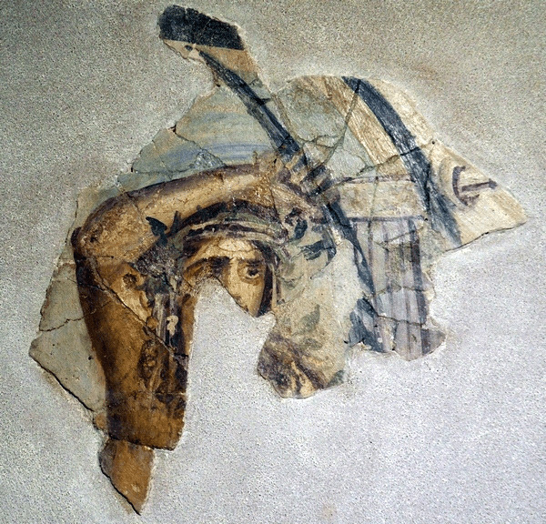 Fragment zachowanych rzymskich fresków